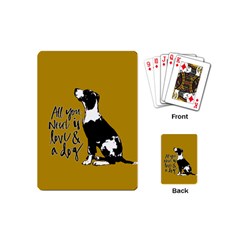 Dog Person Playing Cards (mini)  by Valentinaart