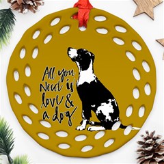 Dog Person Round Filigree Ornament (two Sides) by Valentinaart