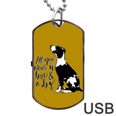 Dog Person Dog Tag Usb Flash (two Sides) by Valentinaart