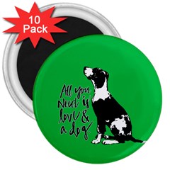 Dog Person 3  Magnets (10 Pack)  by Valentinaart