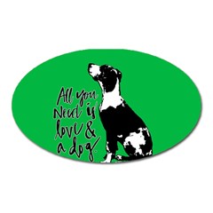 Dog Person Oval Magnet by Valentinaart