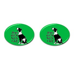 Dog Person Cufflinks (oval) by Valentinaart