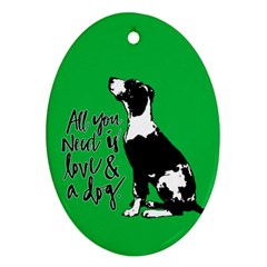 Dog Person Oval Ornament (two Sides) by Valentinaart