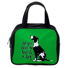 Dog Person Classic Handbags (one Side) by Valentinaart