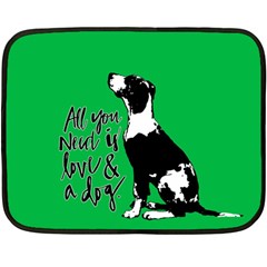 Dog Person Fleece Blanket (mini) by Valentinaart