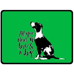 Dog Person Fleece Blanket (large)  by Valentinaart