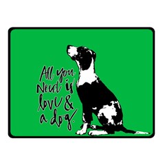 Dog Person Fleece Blanket (small) by Valentinaart