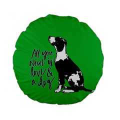 Dog Person Standard 15  Premium Round Cushions by Valentinaart