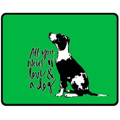 Dog Person Double Sided Fleece Blanket (medium)  by Valentinaart