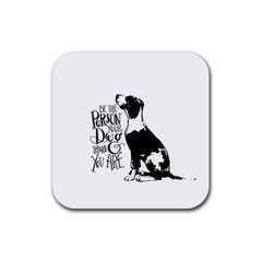 Dog Person Rubber Coaster (square)  by Valentinaart