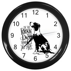 Dog Person Wall Clocks (black) by Valentinaart