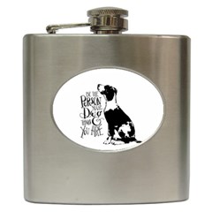 Dog Person Hip Flask (6 Oz) by Valentinaart