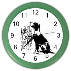 Dog Person Color Wall Clocks by Valentinaart