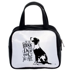 Dog Person Classic Handbags (2 Sides) by Valentinaart