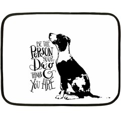 Dog Person Fleece Blanket (mini) by Valentinaart