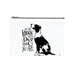 Dog Person Cosmetic Bag (large)  by Valentinaart