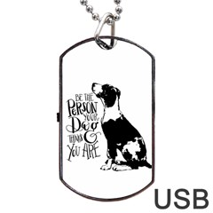 Dog Person Dog Tag Usb Flash (one Side) by Valentinaart