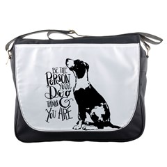 Dog Person Messenger Bags by Valentinaart