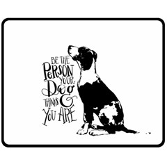 Dog Person Double Sided Fleece Blanket (medium)  by Valentinaart