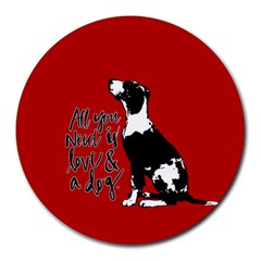 Dog Person Round Mousepads by Valentinaart