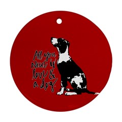 Dog Person Ornament (round) by Valentinaart