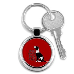 Dog Person Key Chains (round)  by Valentinaart