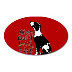 Dog Person Oval Magnet by Valentinaart