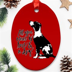 Dog Person Oval Ornament (two Sides) by Valentinaart