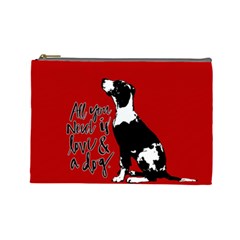 Dog Person Cosmetic Bag (large)  by Valentinaart