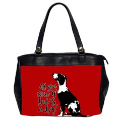 Dog Person Office Handbags (2 Sides)  by Valentinaart