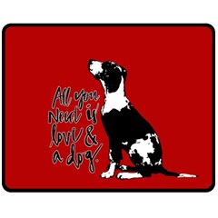 Dog Person Fleece Blanket (medium)  by Valentinaart