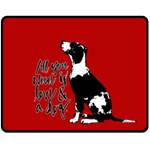 Dog person Fleece Blanket (Medium)  60 x50  Blanket Front