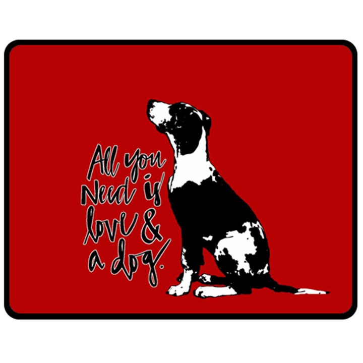 Dog person Fleece Blanket (Medium) 