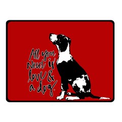 Dog Person Fleece Blanket (small) by Valentinaart