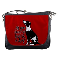 Dog Person Messenger Bags by Valentinaart