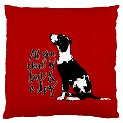 Dog Person Large Cushion Case (one Side) by Valentinaart