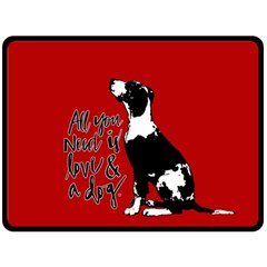 Dog Person Double Sided Fleece Blanket (large)  by Valentinaart