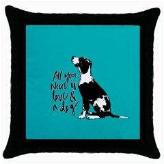 Dog Person Throw Pillow Case (black) by Valentinaart