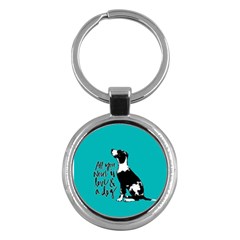 Dog Person Key Chains (round)  by Valentinaart