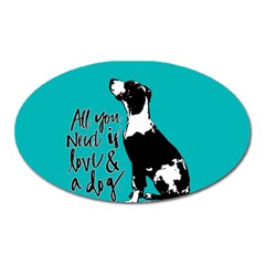 Dog Person Oval Magnet by Valentinaart