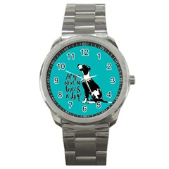 Dog Person Sport Metal Watch by Valentinaart