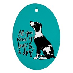 Dog Person Oval Ornament (two Sides) by Valentinaart