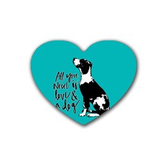 Dog Person Rubber Coaster (heart)  by Valentinaart