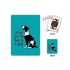 Dog Person Playing Cards (mini)  by Valentinaart