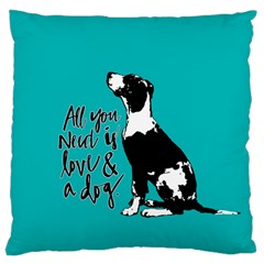 Dog Person Large Cushion Case (two Sides) by Valentinaart