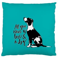 Dog Person Large Flano Cushion Case (two Sides) by Valentinaart