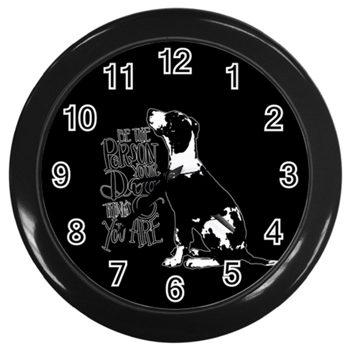 Dog person Wall Clocks (Black)