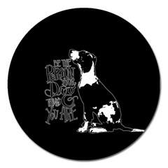 Dog Person Magnet 5  (round) by Valentinaart