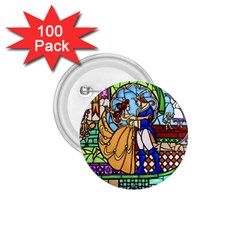 Happily Ever After 1 - Beauty And The Beast  1 75  Button (100 Pack) by storybeth