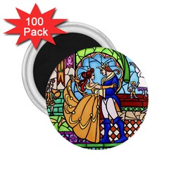 Happily Ever After 1 - Beauty And The Beast  2 25  Button Magnet (100 Pack) by storybeth